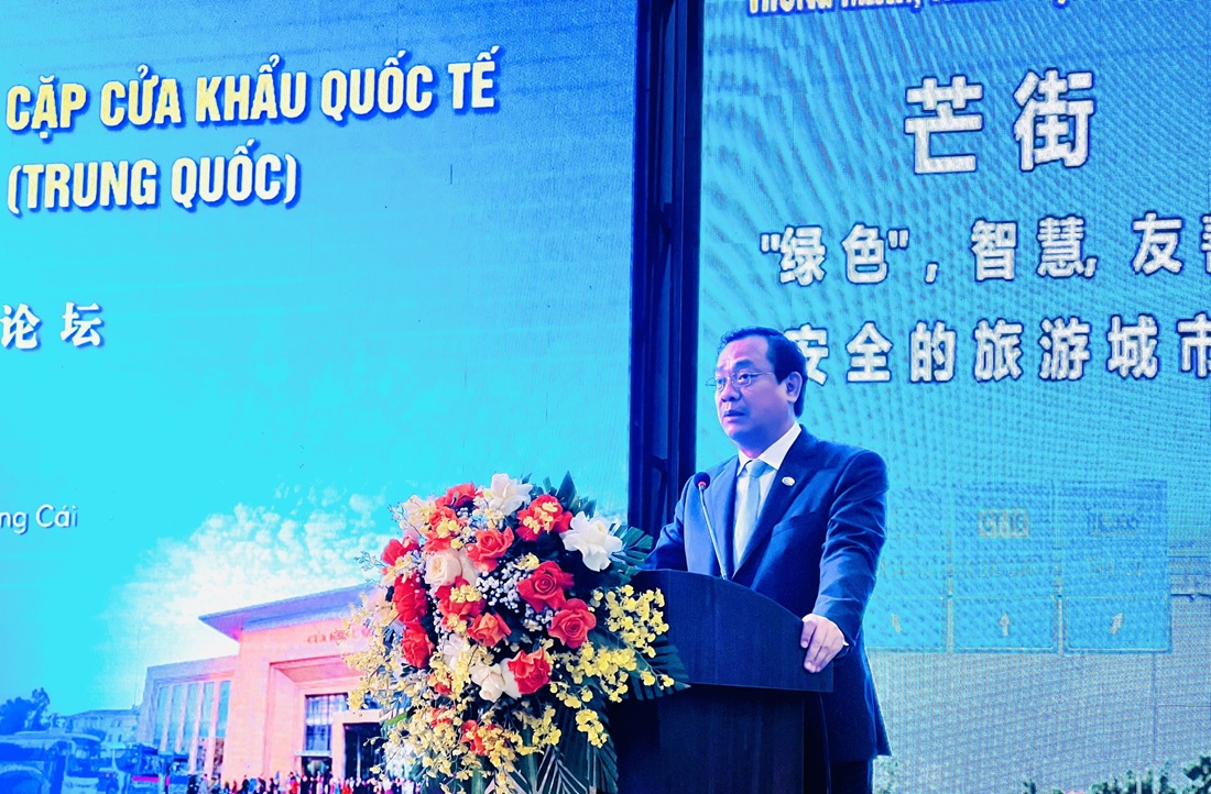 Ông Nguyễn Trùng Khánh, Cục trưởng Cục Du lịch, Bộ Văn hoá, Thể thao và Du lịch Việt Nam phát biểu tại Diễn đàn