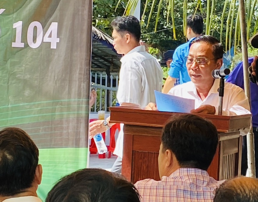 Ông Nguyễn Văn Thắng, Chủ tịch UBND xã Thuận Hòa phát biểu. Ảnh: Huy Tự