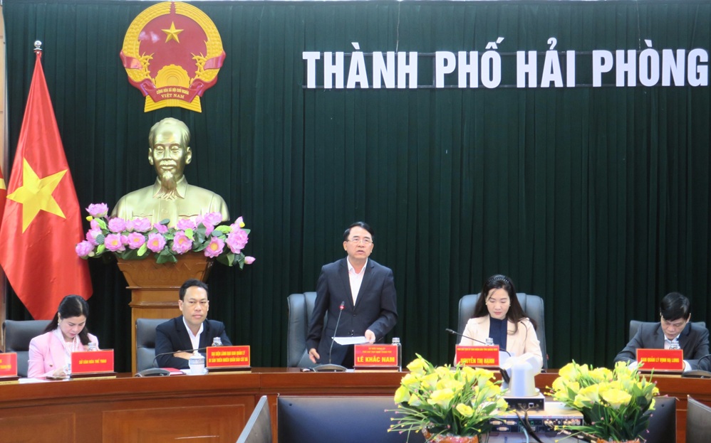 Ông Lê Khắc Nam, Phó chủ tịch UBND TP. Hải Phòng phát biểu