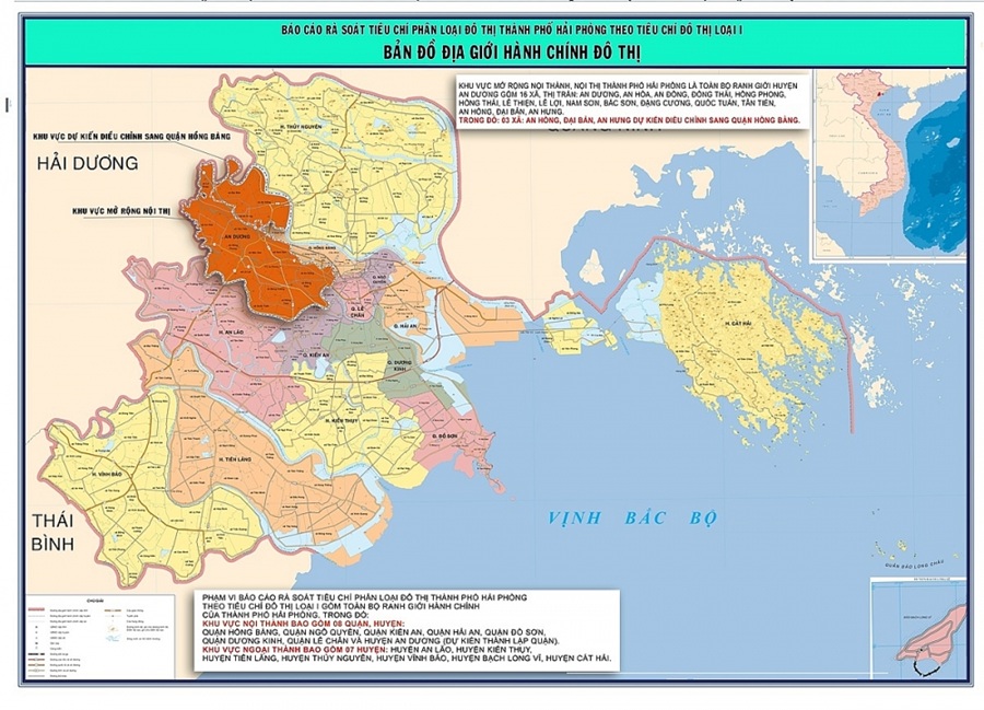 Bản đồ địa giới hành chính đô thị Hải Phòng