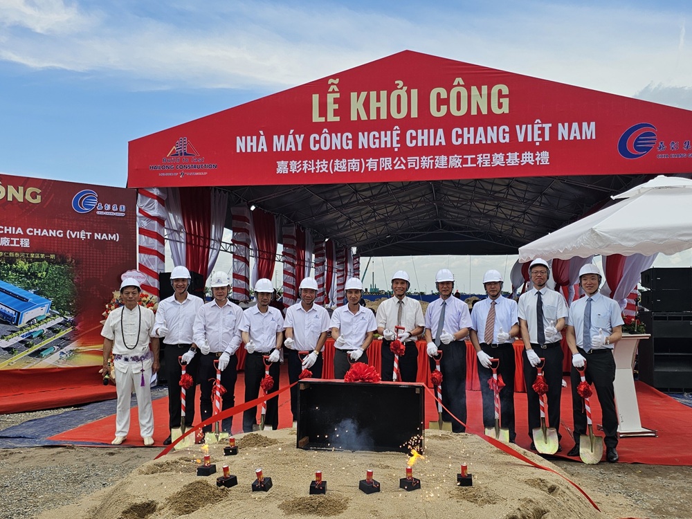 Nghi thức khởi công xây dựng nhà máy công nghệ Chia Chang Việt Nam - giai đoạn 1. Ảnh: Thanh Sơn