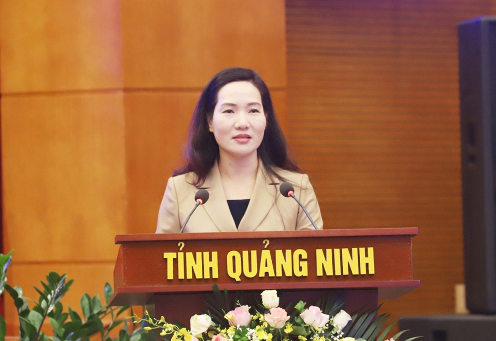 Bà Nguyễn Thị Hạnh, Phó chủ tịch UBND tỉnh Quảng Ninh phát biểu tại hội thảo. Ảnh: Báo Quảng Ninh