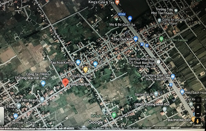 Tuyến đường Hợp Đức, quận Đồ Sơn sẽ được nâng cấp, mở rộng. Ảnh Google vệ tinh.