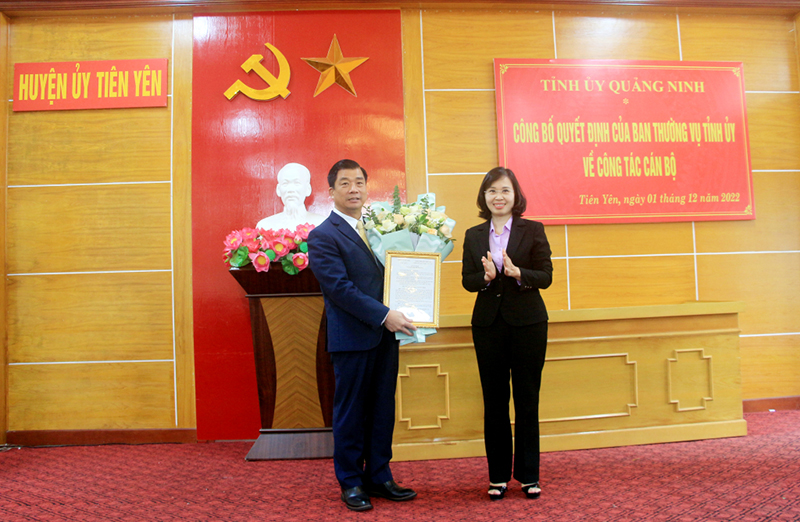 Ông Hà Hải Dương đảm nhận chức vụ Phó chủ nhiệm Ủy ban Kiểm tra Tỉnh ủy Quảng Ninh.