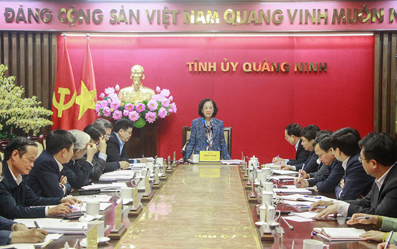 Đoàn công tác của Ban Tổ chức Trung ương làm việc với Ban Thường vụ Tỉnh uỷ Quảng Ninh