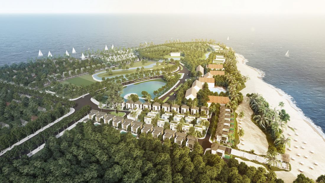Phối cảnh Dự án Dự án Khu nhà ở thương mại Mỹ Cảnh  (tên thương mại La Mer Quảng Bình), một trong 12 Dự án được phép mở bán tại tỉnh Quảng Bình.