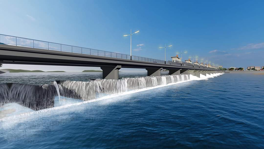 Phối cảnh Đập dâng Phú Phong, nơi Dự án Thủy điện thủy điện hạ lưu được đề xuất.
