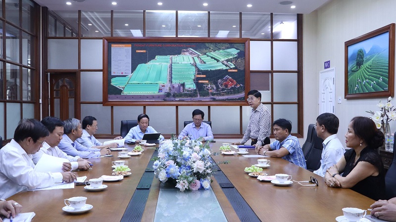 Lãnh đạo tỉnh Bình Định trong lần àm việc với lãnh đạo tỉnh với Công ty CP Kỹ nghệ gỗ Tiến Đạt