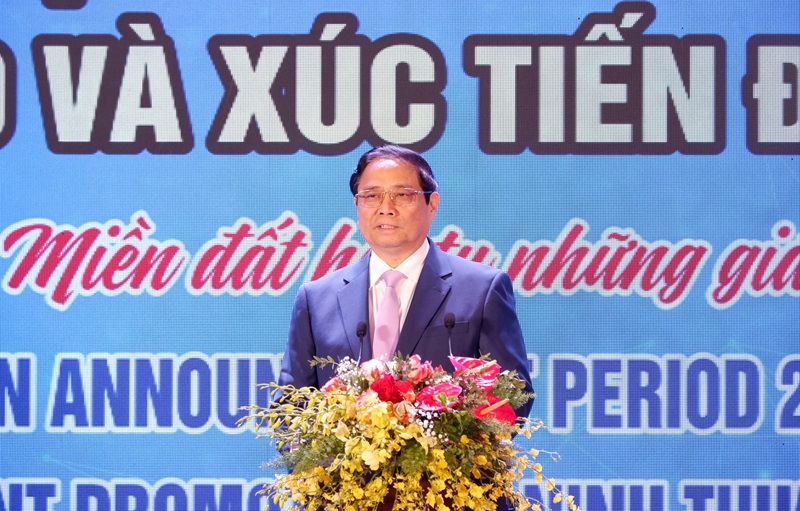 Thủ tướng Phạm Minh Chính phát biểu chỉ đạo tại Hội nghị công bố quy hoạch và xúc tiến đầu tư tỉnh Ninh Thuận