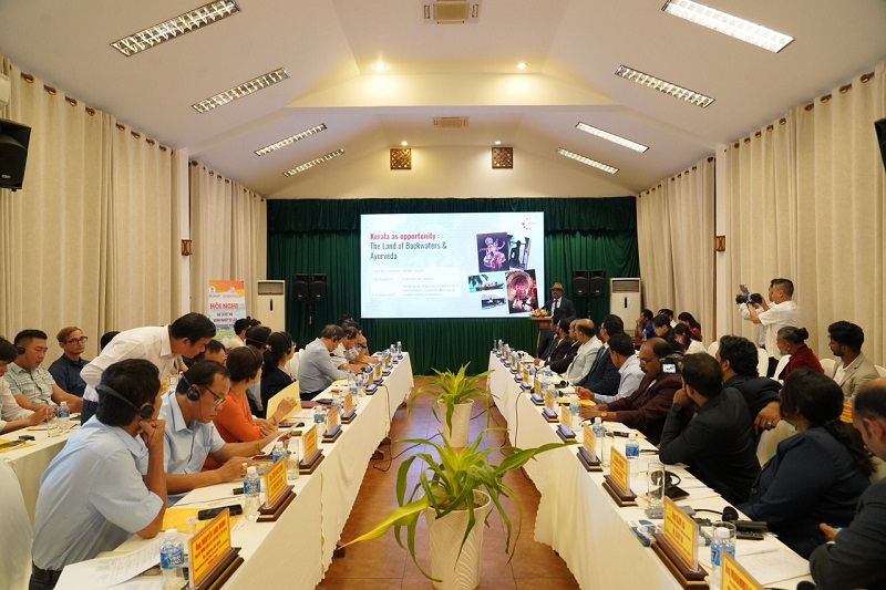 Quảng cảnh Chương trình Hội nghị gặp gỡ kết nối doanh nghiệp du lịch Ninh Thuận và bang Kerala, Ấn Độ.