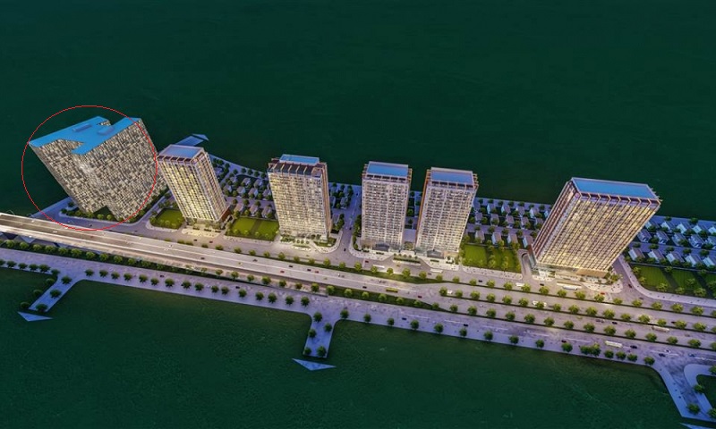 Ảnh phối cảnh ban đầu của Dự án Sea Thuận Phước, tuy nhiên khối nhà khoanh đỏ, CÔng ty cổ phần S.E.A Thuận Phước đã chuyển nhượng cho Công ty TNHH Hòa Bình vào ngày 30/6/2016 (hiện đã hoàn thành và có tên là Hòa Bình Green Đà Nẵng) Nuồn UPI Đà Nẵng.
