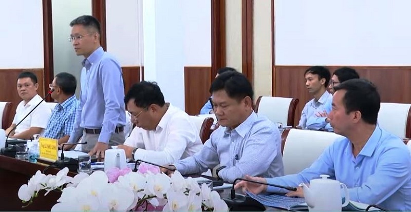 Đại diện PV Power báo cáo kết quả nghiên cứu tại bưởi làm việc với UBND tỉnh Ninh Thuận. Nguồn: NTV.