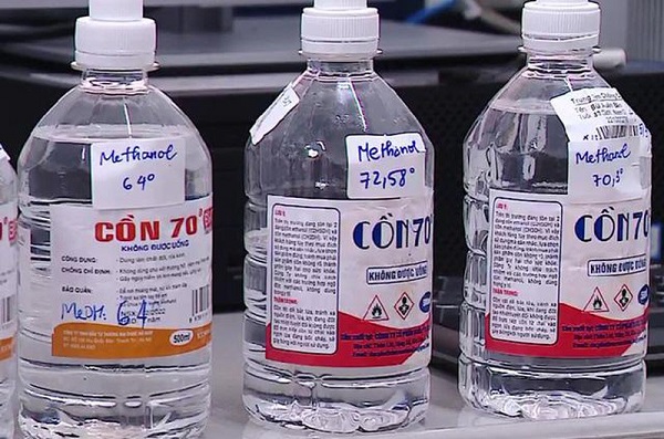 Có nhiều sản phẩm có chứa hóa chất Methanol gây nhầm lẫn với cồn sát trùng