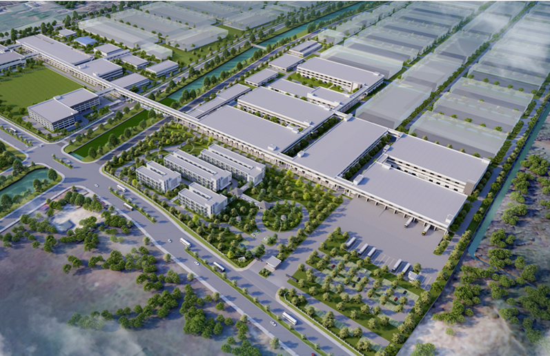 Phối cảnh Nhà máy sản xuất linh kiện sản phẩm điện tử và phụ tùng ô tô Ju Teng của Công ty TNHH Công nghệ điện tử Ju Teng Việt Nam sẽ triển khai tại Khu kinh tế Đông Nam Nghệ An.