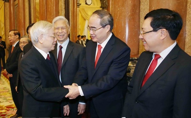  Tổng Bí thư, Chủ tịch nước Nguyễn Phú Trọng với các đồng chí lãnh đạo Đảng, Nhà nước