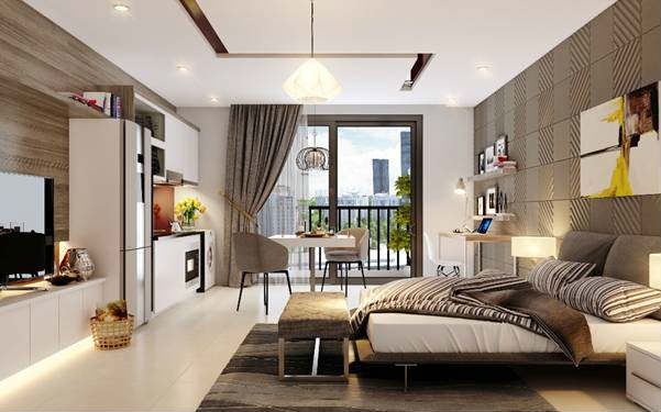 Các căn hộ SOHO ở D’.Capitale có diện tích đa dạng từ 37,54 – 60,74m2 với 3 loại căn hộ 1S, 1,5S và 2S