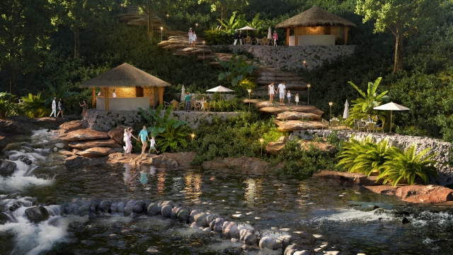 Con đường ánh sáng tại Ivory Villas & Resort tận dụng tối đa yếu tố thiên nhiên