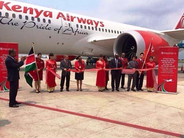 Lễ khai trương đường bay Nội Bài-Nairobi do Kenya Airways khai thác (Ảnh: internet)