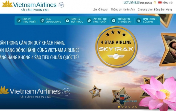 Website của Vietnam Airlines hoạt động trở lại từ 17g 45, sau 1g45 bị tin tặc tấn công