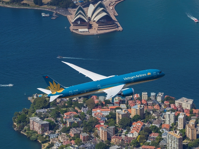  Chuyến bay đầu tiên bằng Boeing 787 của Vietnam Airlines đến Sydney ngày 2/12, bay qua các biểu tượng nổi tiếng của thành phố