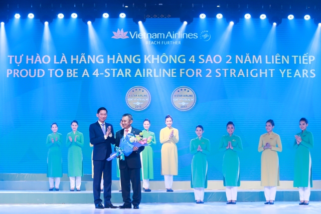 Vietnam Airlines được vinh danh năm thứ 2 liên tiếp là Hãng hàng không quốc tế 4 sao theo tiêu chuẩn Skytrax.