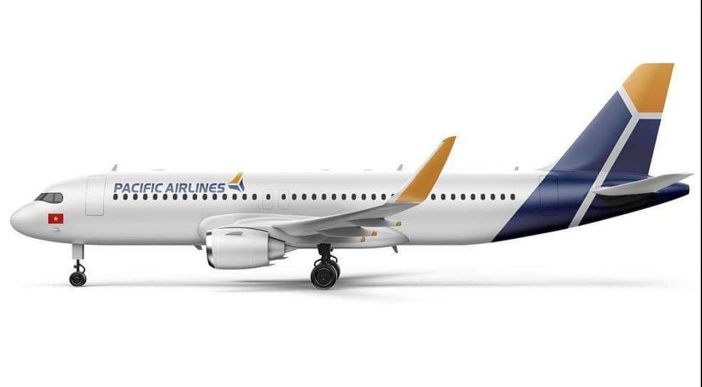 Logo mới trên tàu bay được cho là của Pacific Airlines.