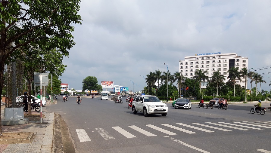 Một đoạn Quốc lộ 1 qua Tp. Đông Hà - Quảng Trị.