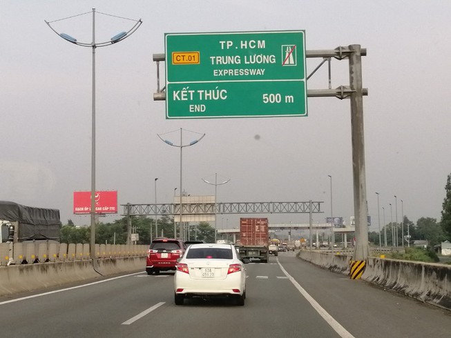 Tuyến cao tốc Tp.HCM - Trung Lương dài 50 km do nhà nước đầu tư hiện tạm dừng thu phí từ 1/1/2019.