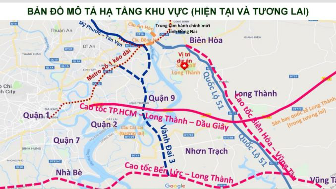 Bình đồ tuyến cao tốc Biên Hòa - Vũng Tàu.
