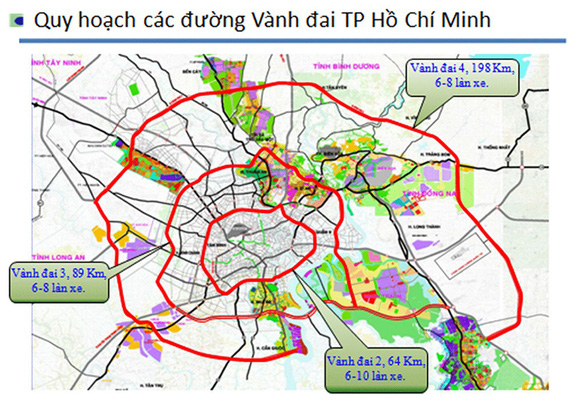 Tuyến Vành đai 3 Tp.HCM sẽ giải quyết các điểm nghẽn giao thông từ Tp.HCM đi Long An, Bình Dương, Đồng Nai.