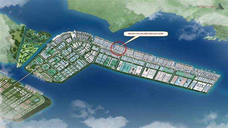 Vị trí triển khai Dự án xây dựng Bến số 5, số 6 Khu bến cảng Lạch Huyện thuộc cảng biển Hải Phòng.