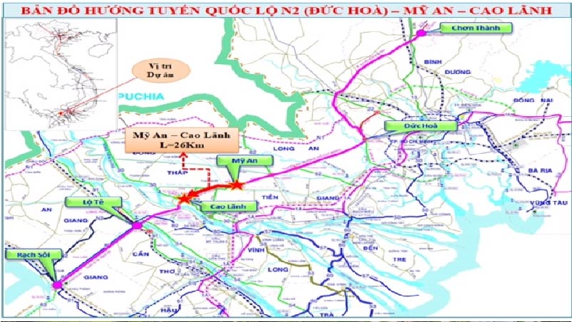 Bình đồ tuyến cao tốc Cao Lãnh - An Hữu.