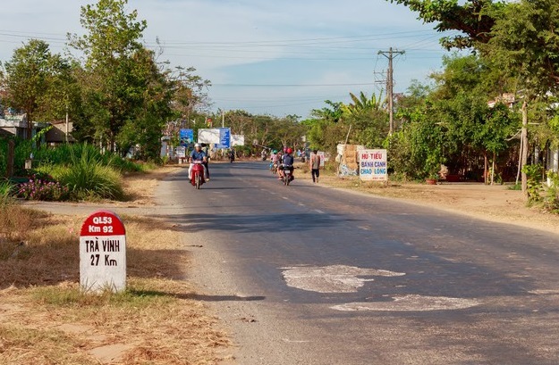 Một đoạn Quốc lộ 53 qua Trà Vinh.