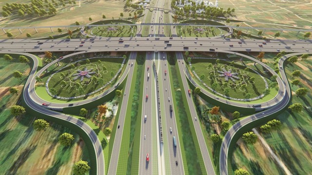 Phối cảnh một đoạn vành đai 4 vùng Thủ đô.