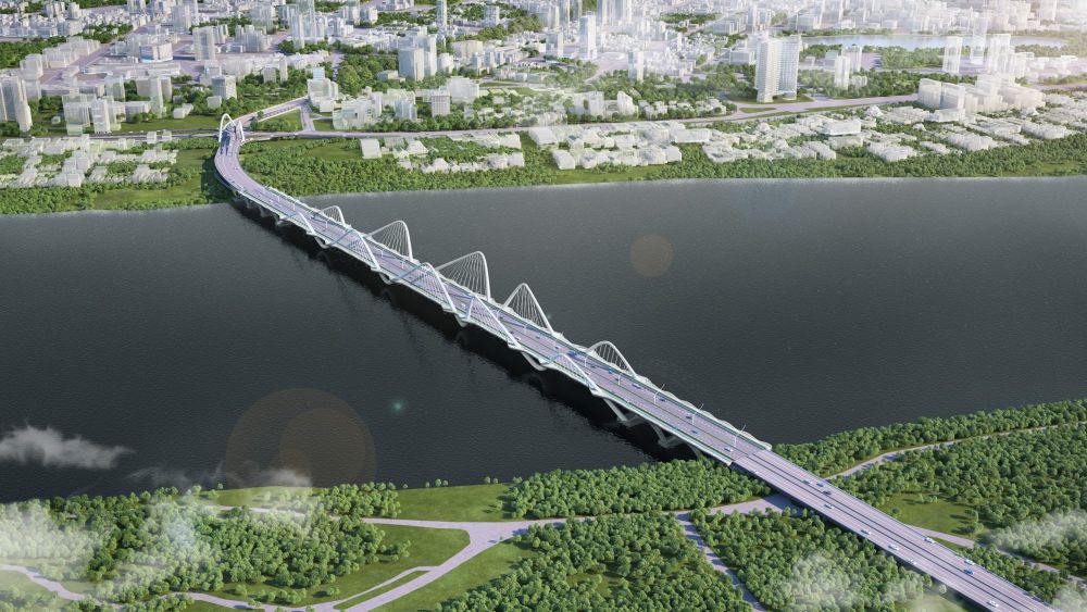Một phương án kiến trúc cầu Trần Hưng Đạo - Hà Nội.
