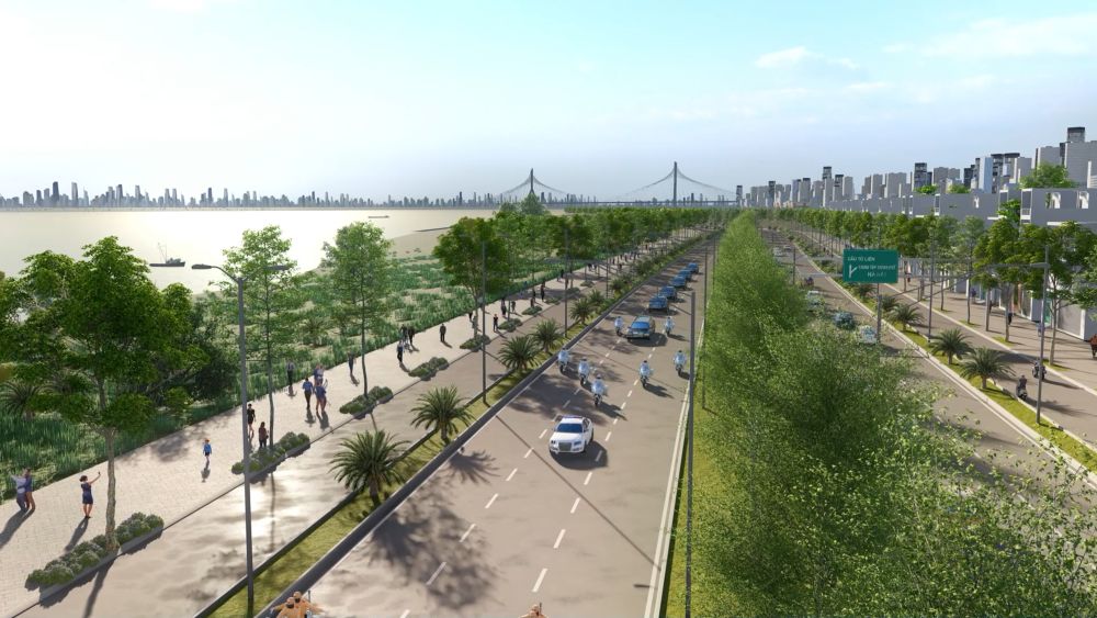 Phối cảnh tuyến đường nối sân bay Gia Bình - Trung tâm TP. Hà Nội.