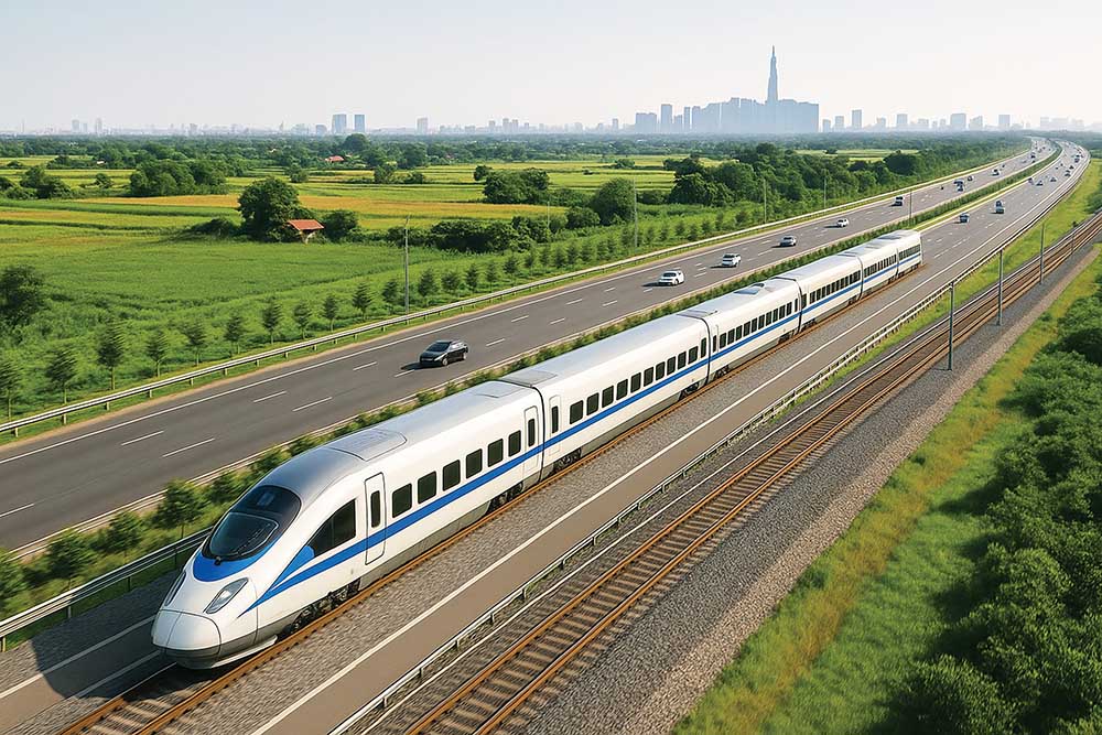 Phối cảnh Dự &aacute;n X&acirc;y dựng đường sắt tốc độ cao tr&ecirc;n trục Bắc - Nam
