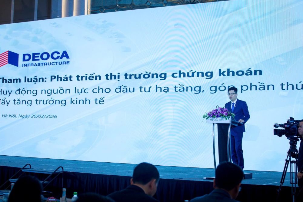 Ông Ngọ Trường Nam trình bay tham luận tại Hội nghị Phát triển thị trường chứng khoán năm 2026.