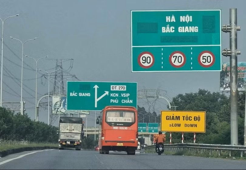Một đoạn cao tốc H&agrave; Nội - Bắc Giang.
