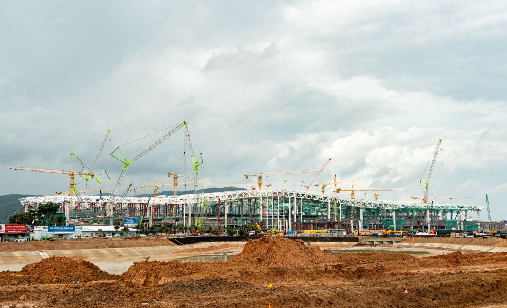 Thi c&ocirc;ng Nh&agrave; ga T2 Cảng h&agrave;ng kh&ocirc;ng quốc tế Ph&uacute; Quốc.