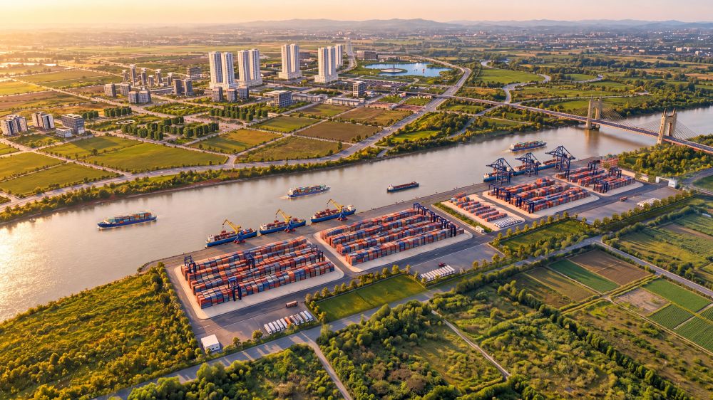Phối cảnh Cảng thủy nội địa Giang Bi&ecirc;n.