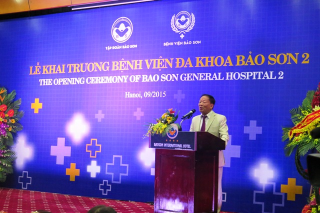 Ông Nguyễn Trường Sơn, Chủ tịch Tập đoàn Bảo Sơn cho biết bệnh viện Bảo Sơn 2 được đầu tư trang thiết bị hiện đại nhất Việt Nam và khu vực, phát triển dựa trên giá trị cốt lõi đã được khẳng định 21 năm của Tập đoàn Bảo Sơn