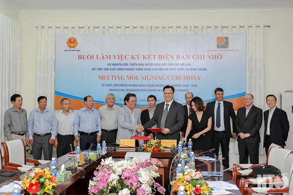 UBND tỉnh Ninh Thuận ký kết biên bản ghi nhớ với Công ty TNHH Sinenergy Holdings.