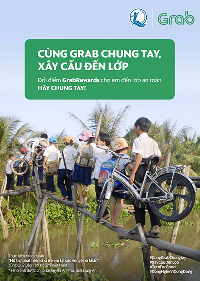 Grab cùng Quỹ Bảo trợ trẻ em Việt Nam chung tay xây cầu cho trẻ em