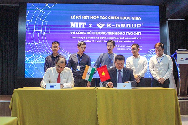 •	K-Group ký kết hợp tác với NIIT đào tạo nguồn nhân sự công nghệ thông tin chất lượng cao