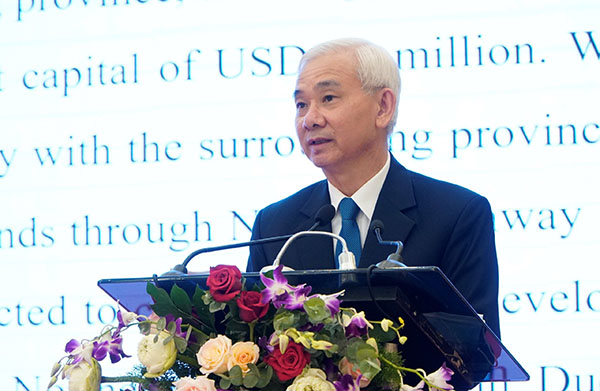 Ông Phạm Ngọc Thuận - TGĐ Tổng công ty Becamex IDC phát biểu tại buổi lễ.