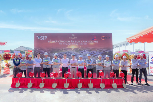 Hình ảnh khởi công Dự án Sun Casa Square do nhà thầu xây dựng Megabuild tổ chức sáng 30/06/2025.