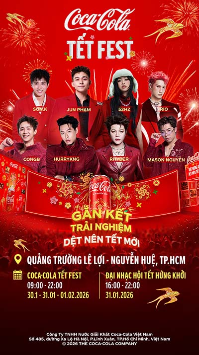 Đến với Coca-Cola Tết Fest 2026, bạn không chỉ được có trải nghiệm đặc sắc từ vui chơi đến ẩm thực mà còn được giao lưu với nhiều nghệ sĩ