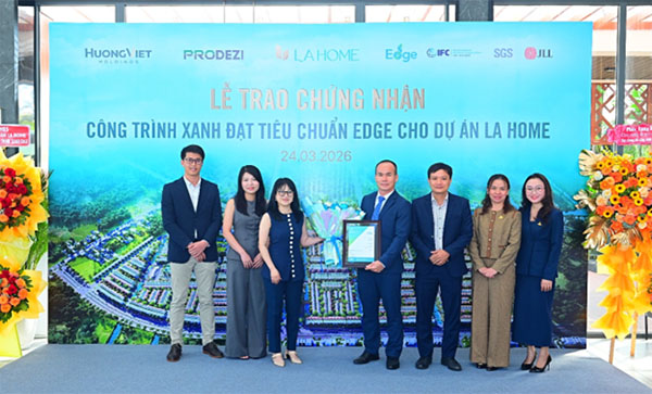 Khu đ&ocirc; thị sinh th&aacute;i LA Home ch&iacute;nh thức được trao chứng nhận c&ocirc;ng tr&igrave;nh xanh EDGE