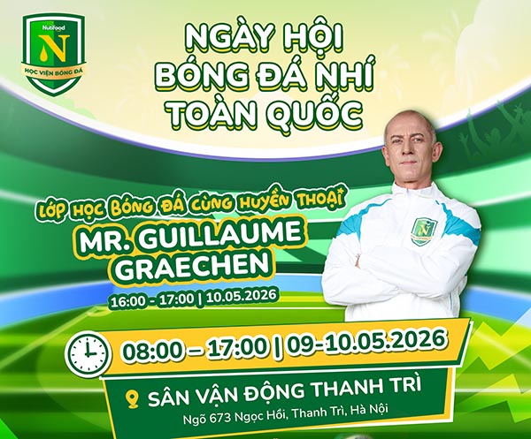 C&aacute;c bạn nhỏ c&oacute; cơ hội tham gia lớp học b&oacute;ng đ&aacute; c&ugrave;ng &ldquo;huyền thoại&rdquo; Mr. Guillaume Graechen